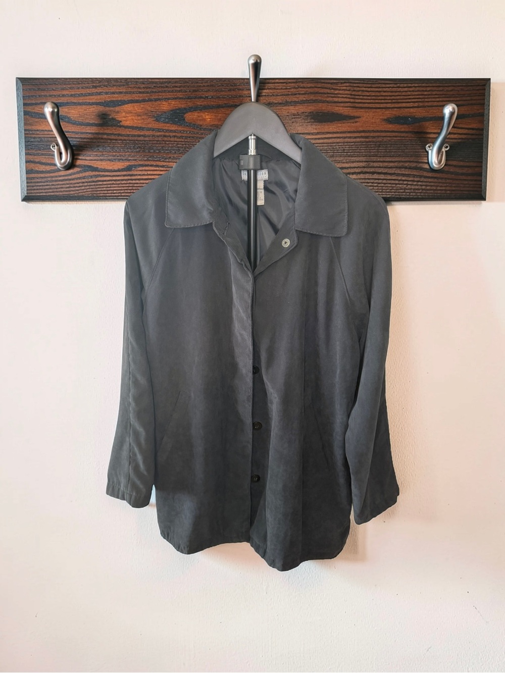 Collection By Cherokee Women's Black Suede Button-Front BlackCoat